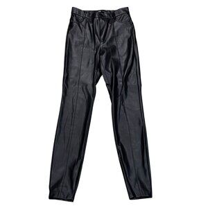 Zara Black Faux Leather Slim Fit Pants With Ankle Zipper Detail - EU 36 / US 26
